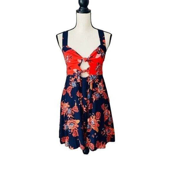 Free People Baby It's You Floral Navy Combo Mini Dress - Picture 5 of 9